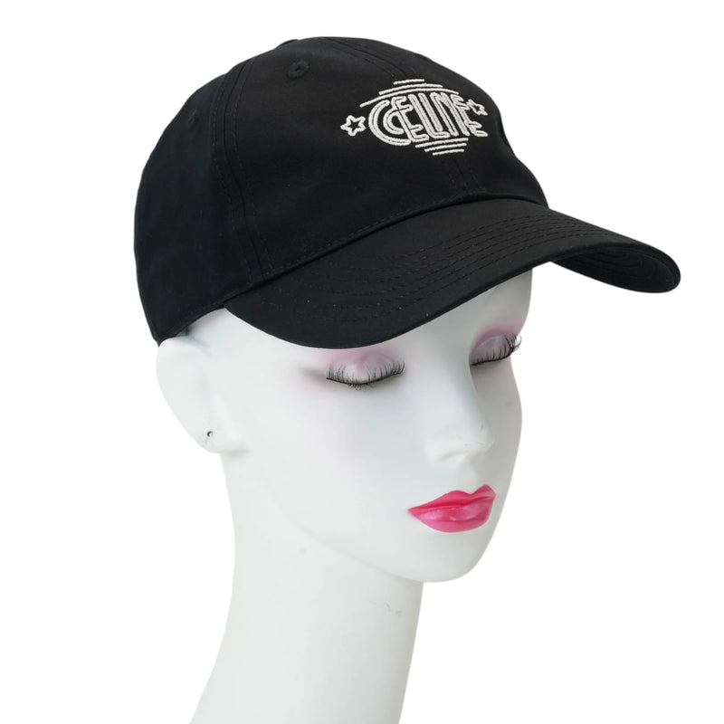 CELINE Wiltern Baseball Cap Cotton Hat - Black - 35896 