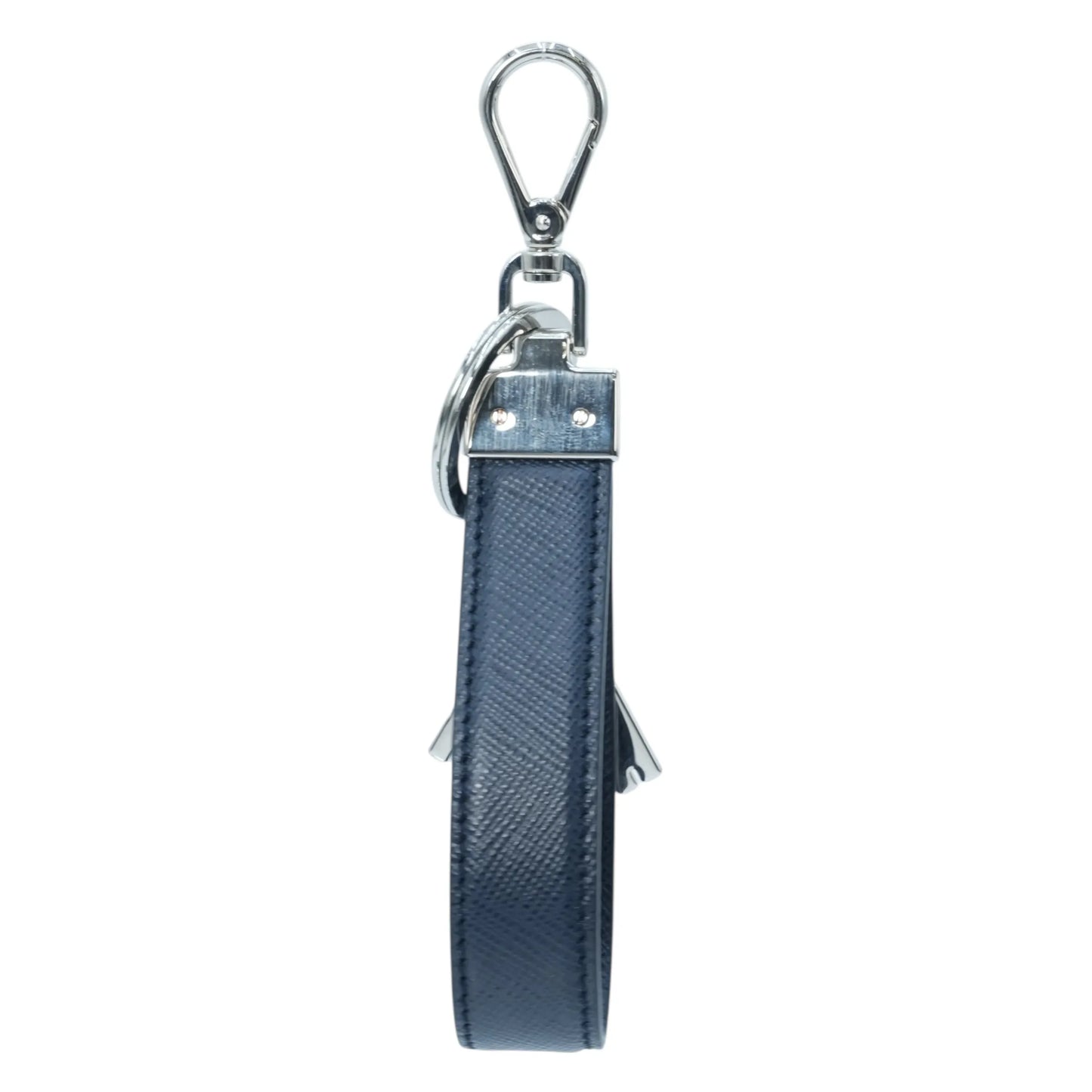 PRADA Robot Leather Keychain Key Holder - Navy 