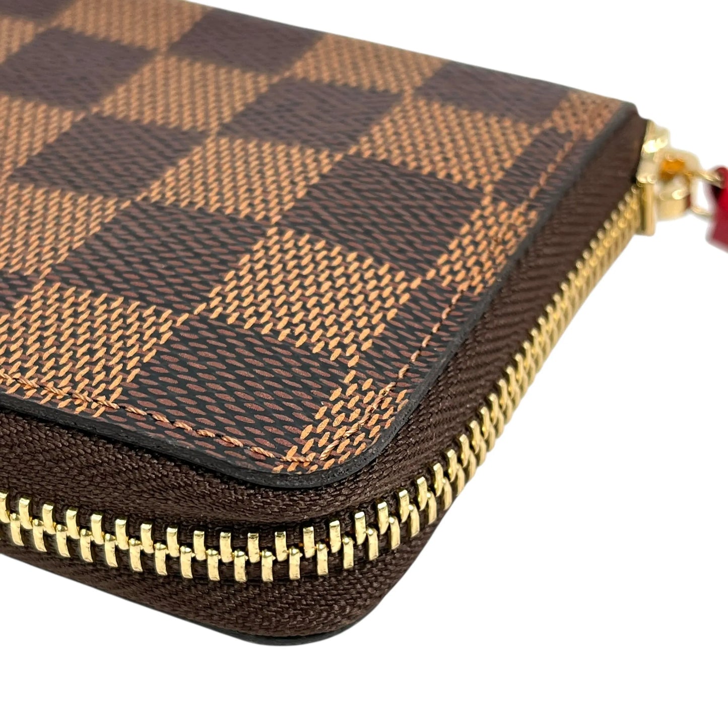 Louis Vuitton Damier Ebene Round Zip Long Wallet - Brown 