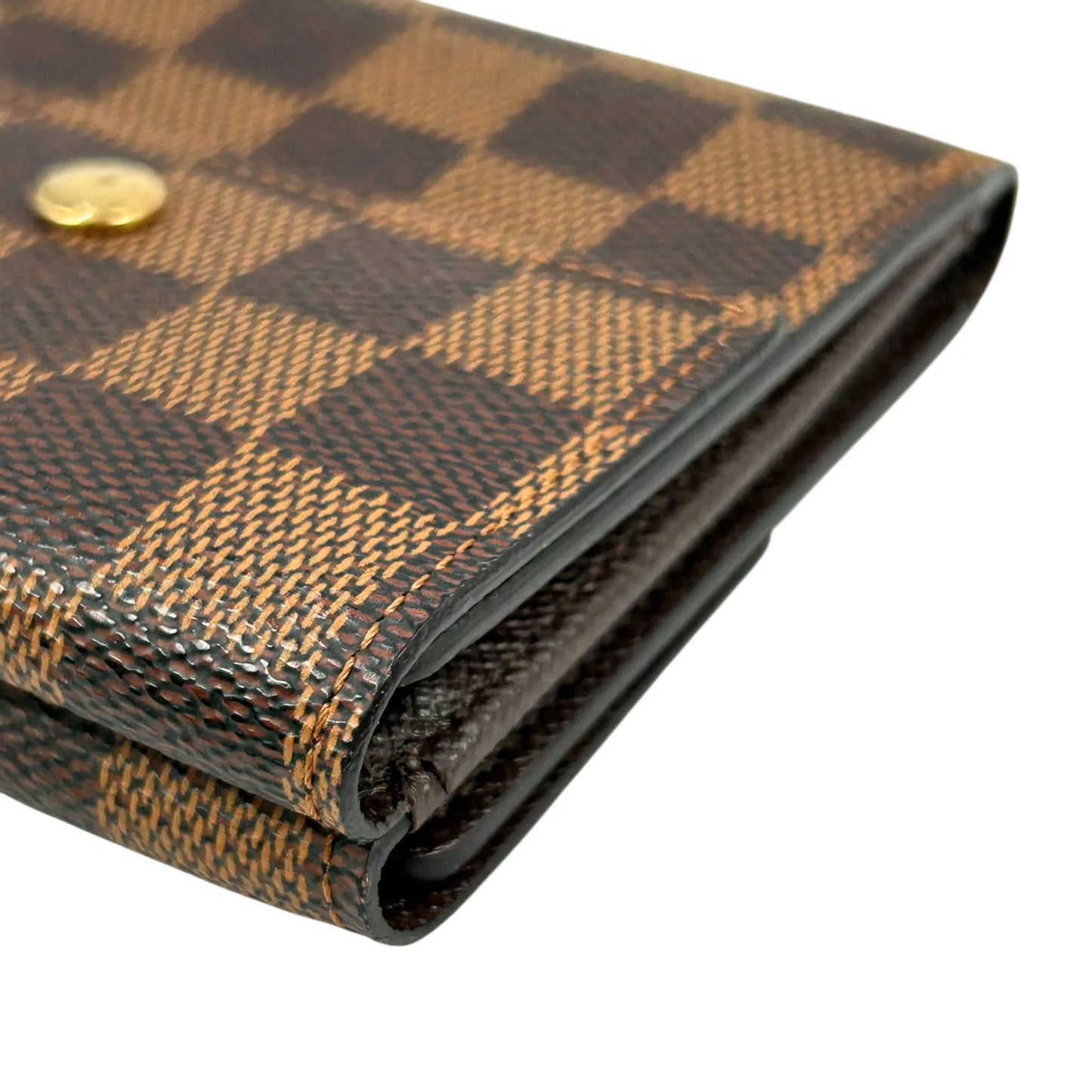 Louis Vuitton Portefeuille Elise Damier Ebene Bi-fold Compact Wallet - Brown 