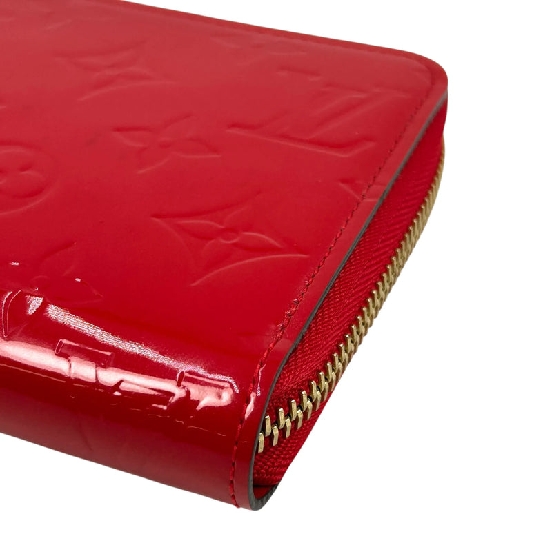 Louis Vuitton Monogram Vernis Zippy Wallet Long Wallet - Red 