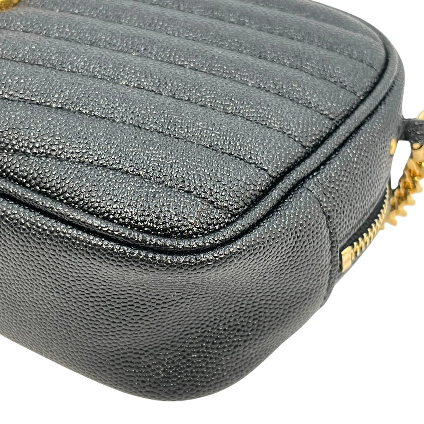 Saint Laurent Lou Mini Bag Calfskin Chain Shoulder Bag - Black 