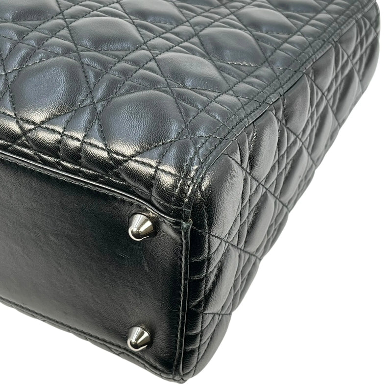 Christian Dior Lady Dior Cannage Lambskin Handbag/Shoulder Bag - Black 