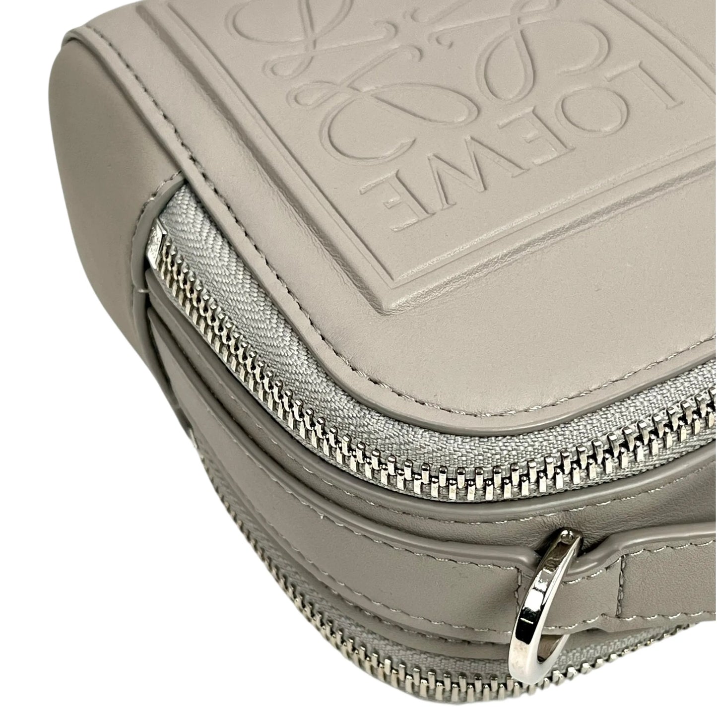 LOEWE Crossbody Camera Bag Mini Calfskin Shoulder Bag - Grey 
