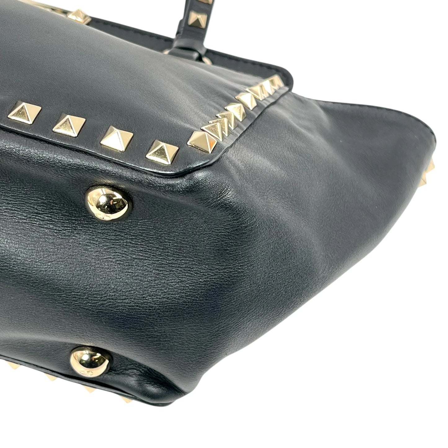 Valentino Rockstud Leather Handbag/Shoulder Bag - Black 