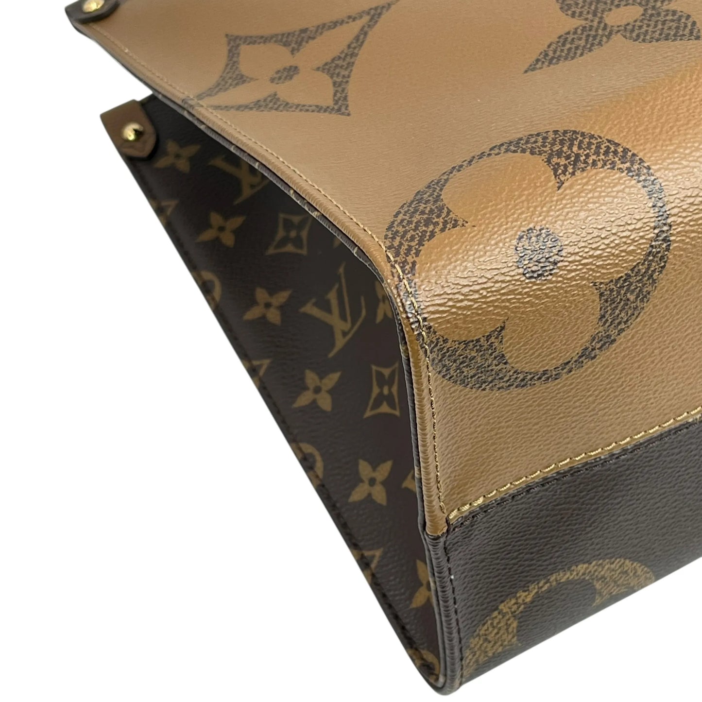 Louis Vuitton On the Go MM Monogram Giant Canvas Tote Bag - Brown