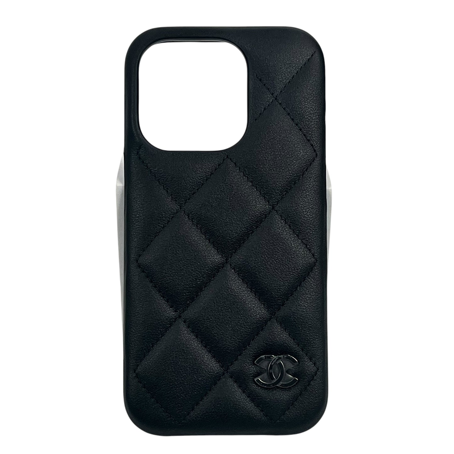 CHANEL Matelassé iPhone 15 Pro Phone Case - Black 
