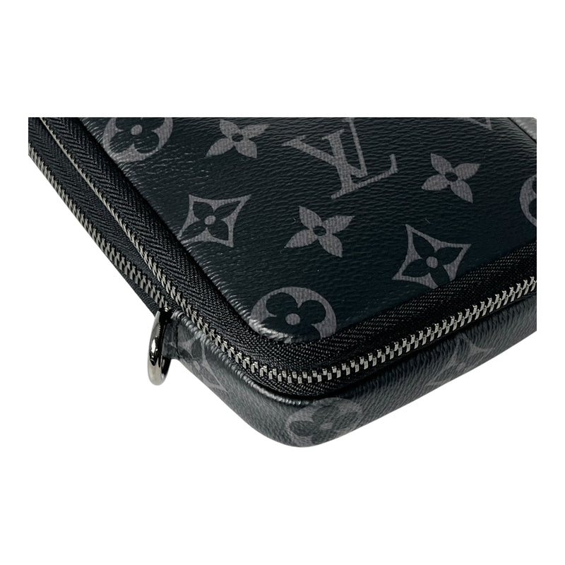 Louis Vuitton Monogram Eclipse Reverse Double Phone Case Shoulder Bag - Black 