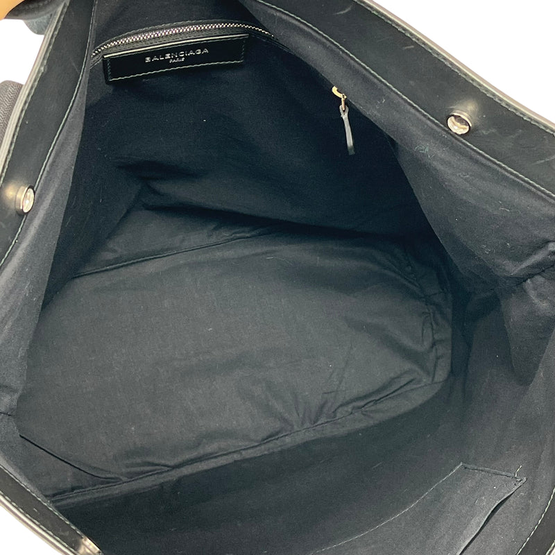 BALENCIAGA Canvas Navy Tote Bag - Cream x Black 