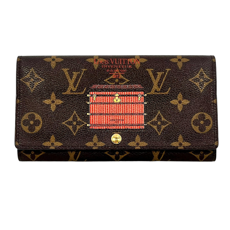 Louis Vuitton Monogram Portefeuille Sarah Canvas Long Wallet - Brown 