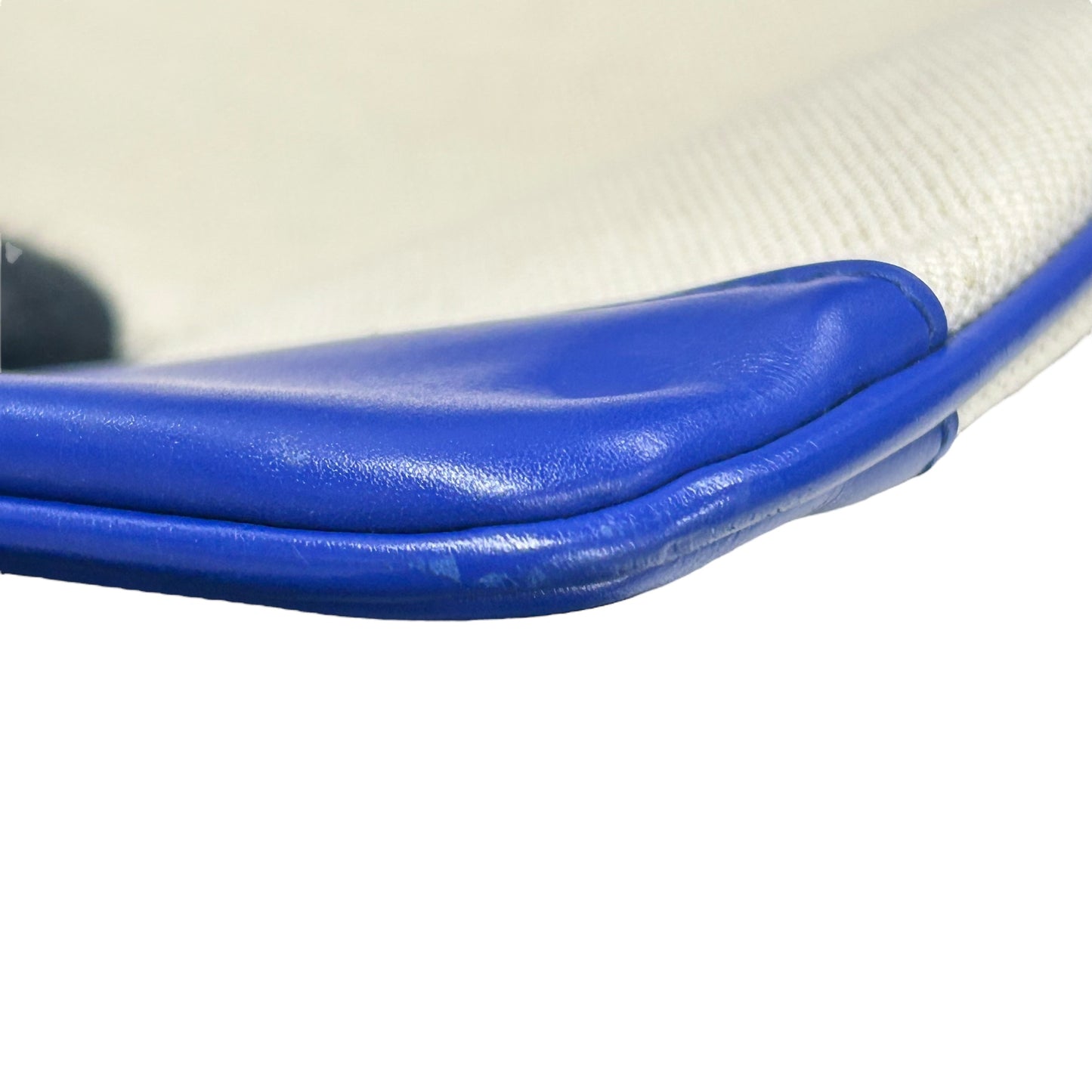 BALENCIAGA Canvas Clutch Bag - Cream and Blue 