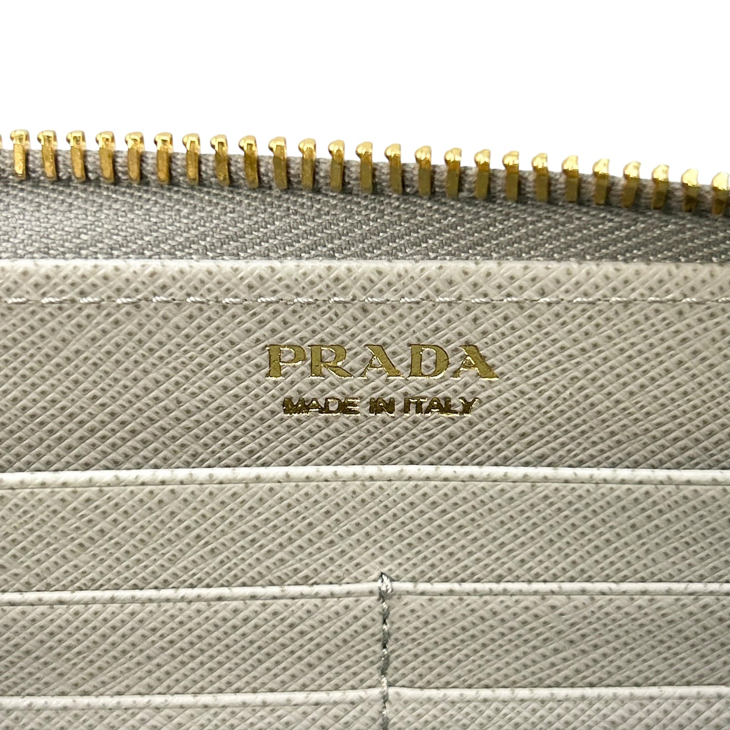 PRADA Saffiano Leather Long Wallet - Grey 