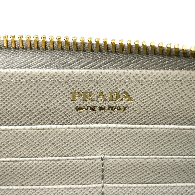 PRADA Saffiano Leather Long Wallet - Grey 