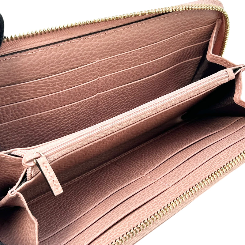 GUCCI GG Canvas Zip Around Long Wallet - Beige 