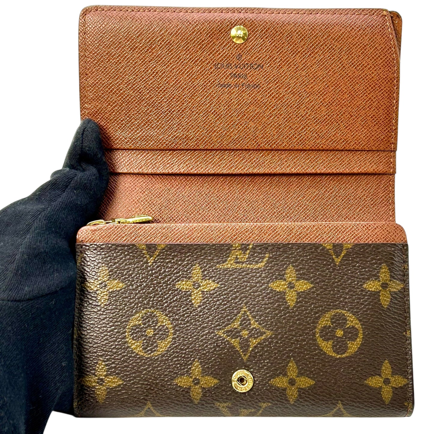 Louis Vuitton Monogram Canvas Porte Monnaie Bi-fold Compact Wallet - 32422 