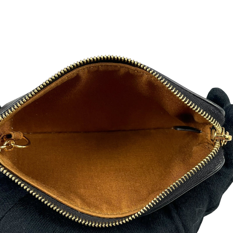 CELINE Triomphe Logo Coin Case &amp; Key Case - Dark Brown 