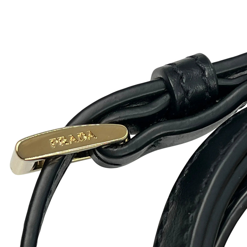 PRADA Soft Calf Leather Tote Bag/Shoulder Bag - Black 