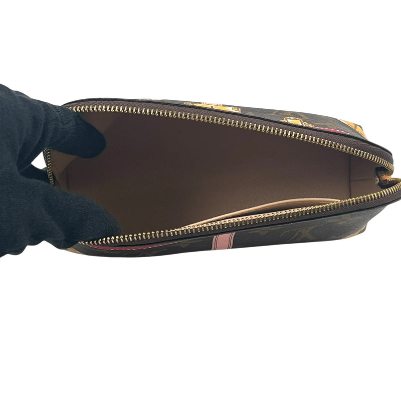 Louis Vuitton Monogram Canvas Pochette Cosmetic Summer Trunk Collection Pouch - Brown 