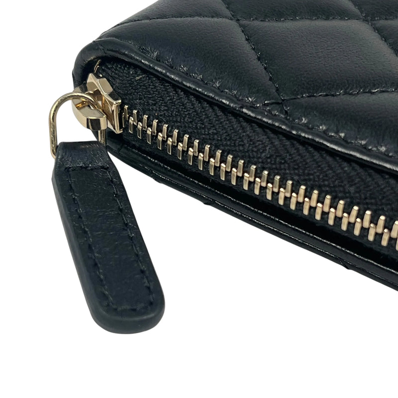 CHANEL Lambskin Coco Mark Bi-fold Compact Wallet - Black 