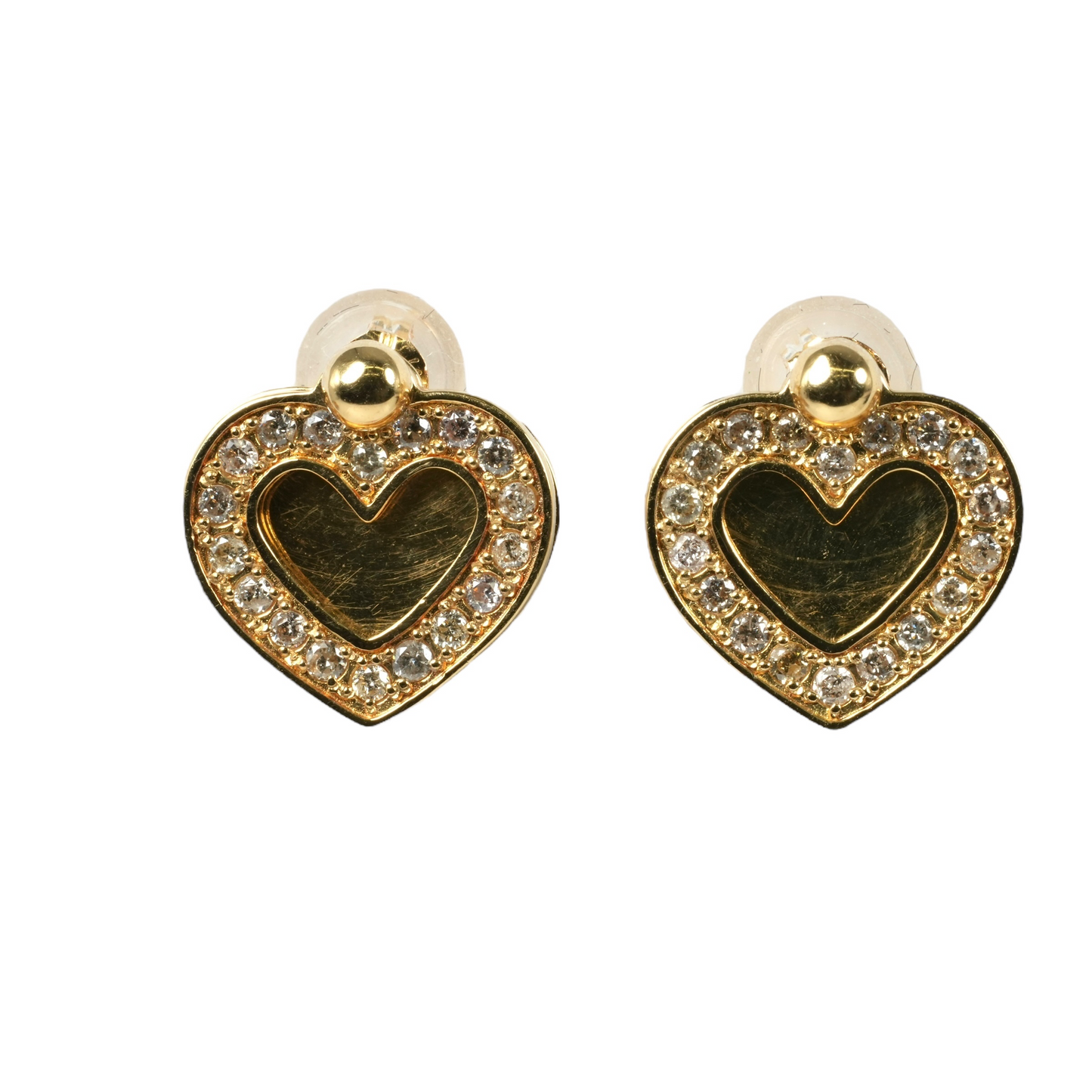 Diamond Heart Earrings - 18KYG - 06797 
