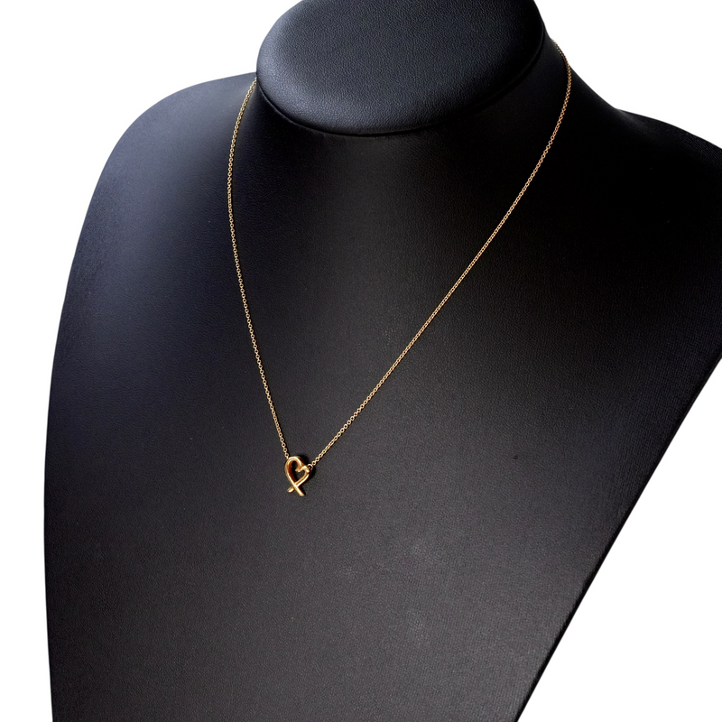 Tiffany & Co ラビング ハート ペンダント ネックレス - 18KYG