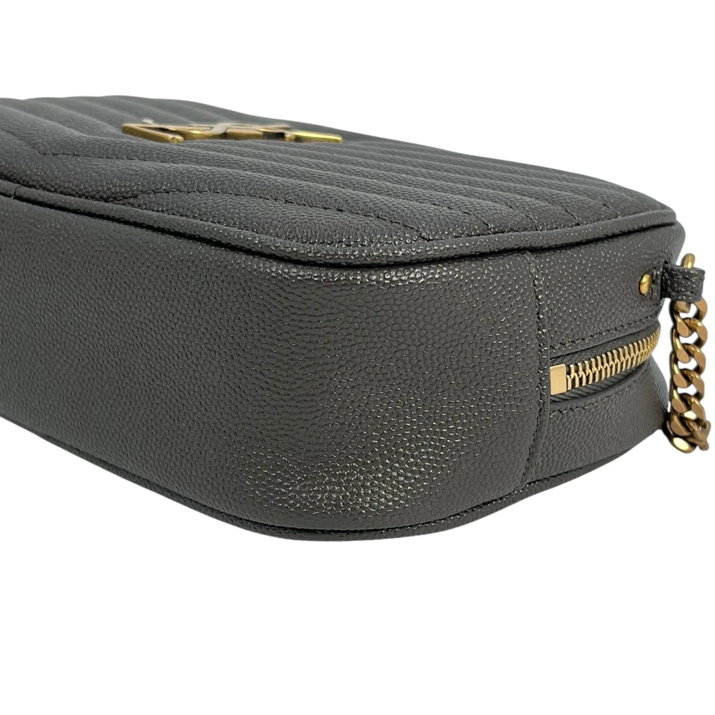 Saint Laurent Lou Mini Shoulder Bag with Chain Wallet - Dark Grey 