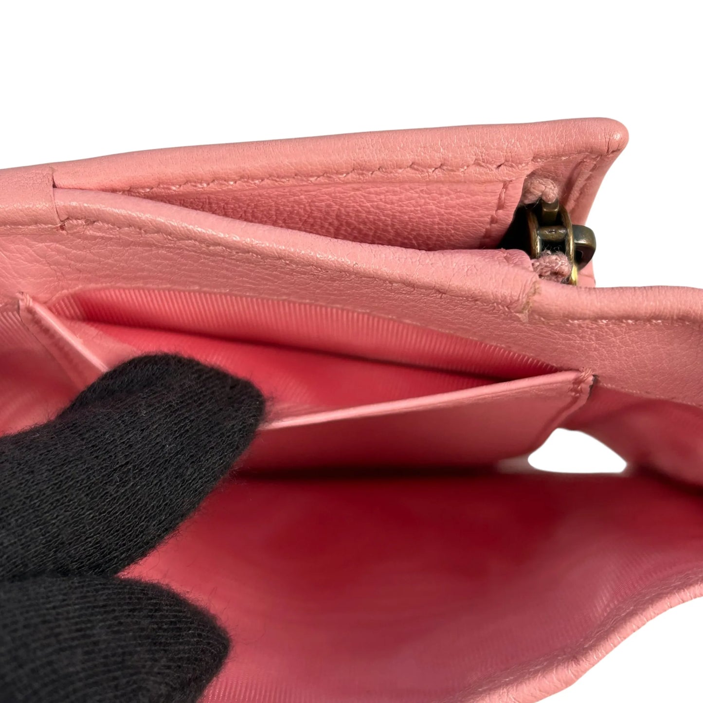 GUCCI GG Marmont Bamboo Tri-fold Compact Wallet - Pink 