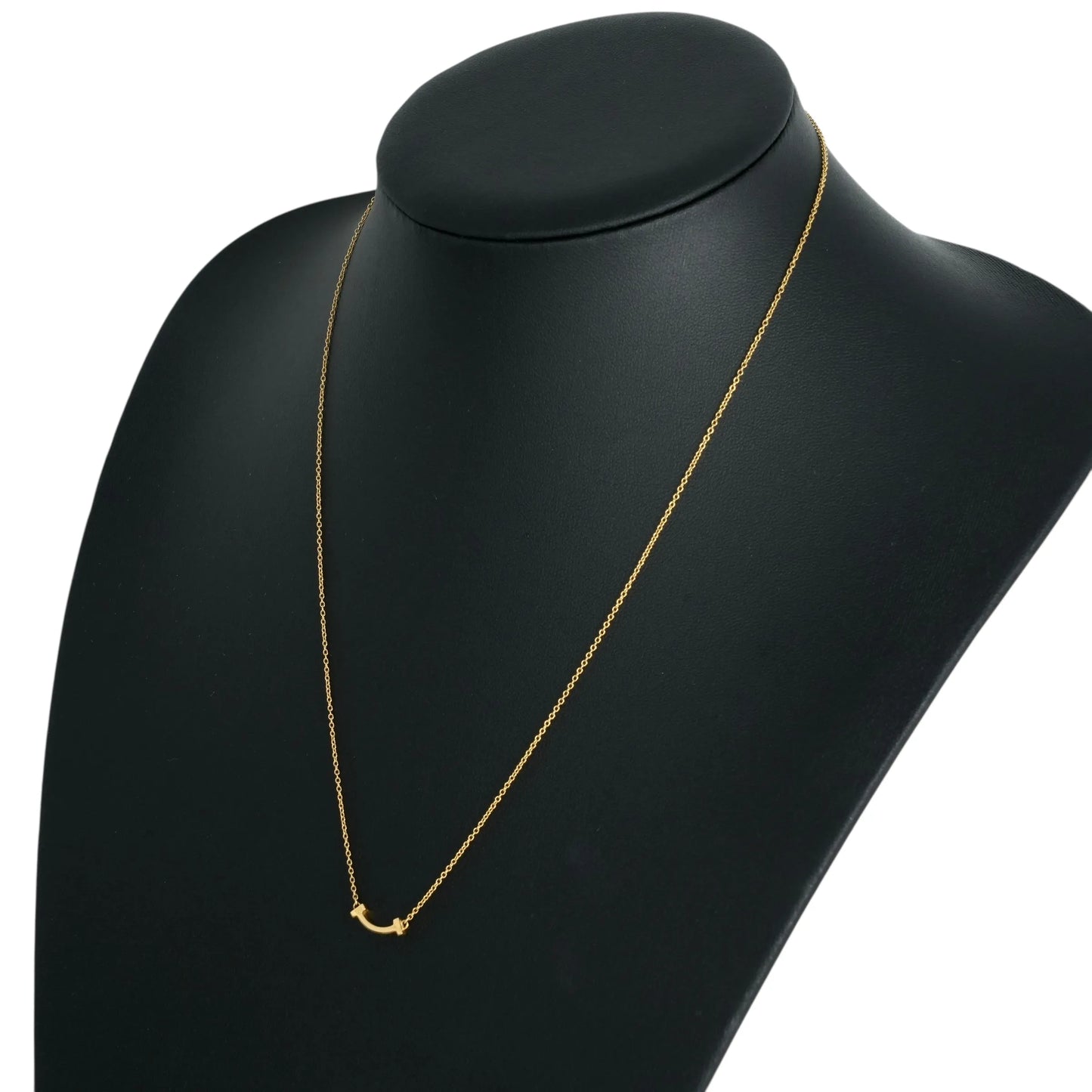 Tiffany & Co ミニ Tスマイル ネックレス - 18KYG