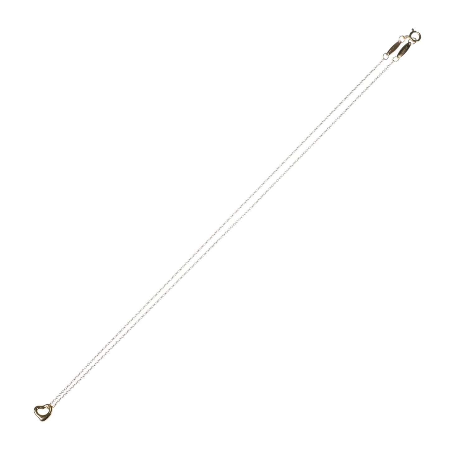 Tiffany & Co オープンハート ペンダント ネックレス - 18KYG