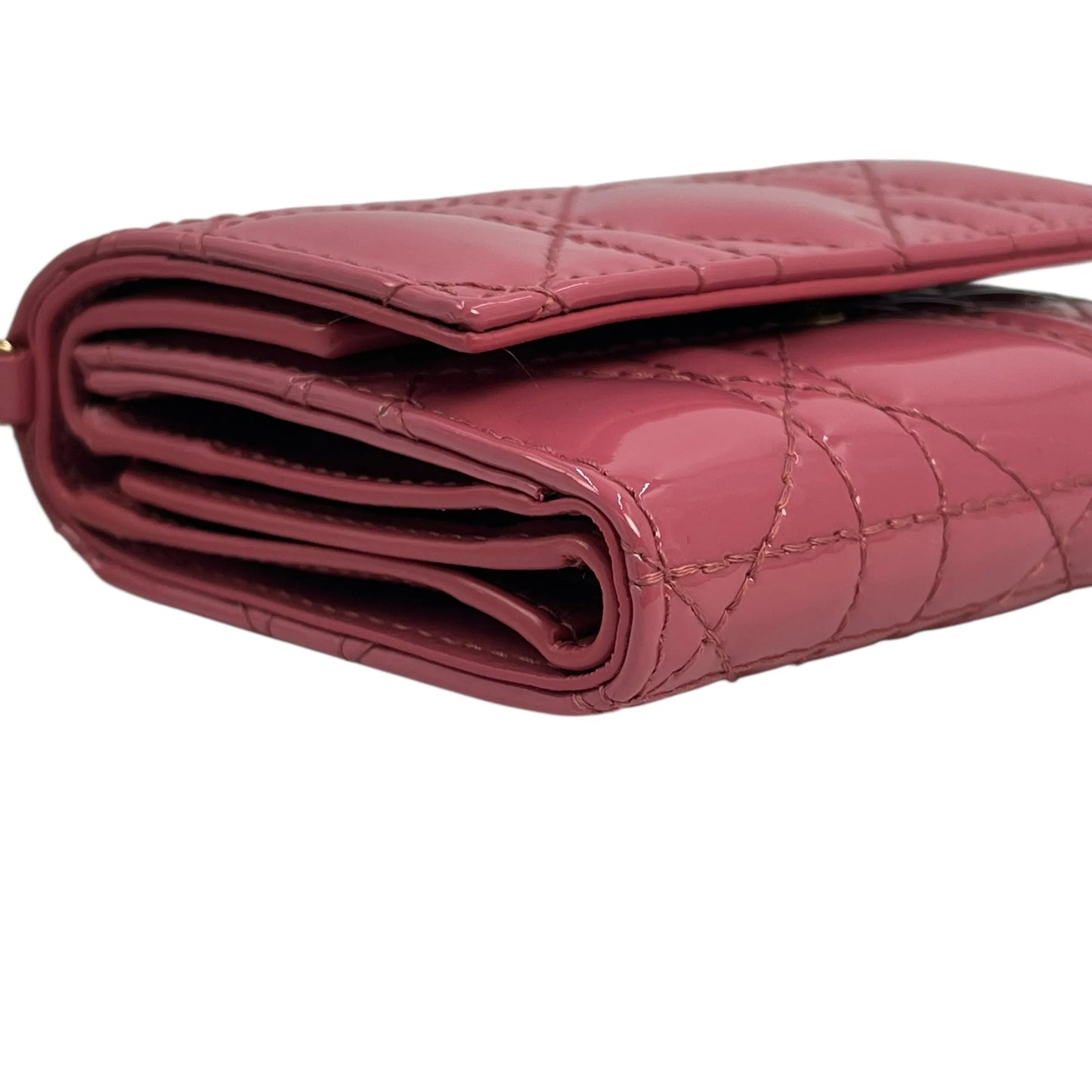 Dior Lady Dior Lotus Compact Wallet - Pink 