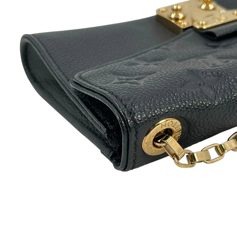 Louis Vuitton Monogram Empreinte Pochette Saint-Germain Chain Wallet - Black 