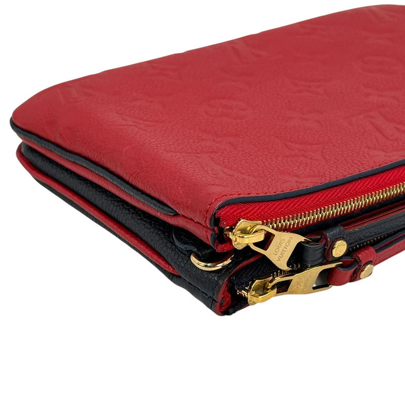 Louis Vuitton ポシェット ダブルジップ モノグラムアンプラント チェーンショルダーバッグ - ネイビー × レッド