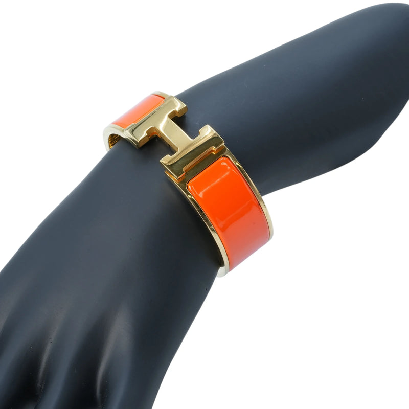 Hermès クリッククラックH エナメル GM ブレスレット アクセサリー - オレンジ