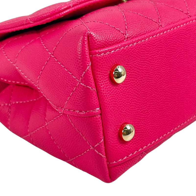 CHANEL ココ ハンドル 19XXS キャビアスキン ハンドバッグ - ピンク