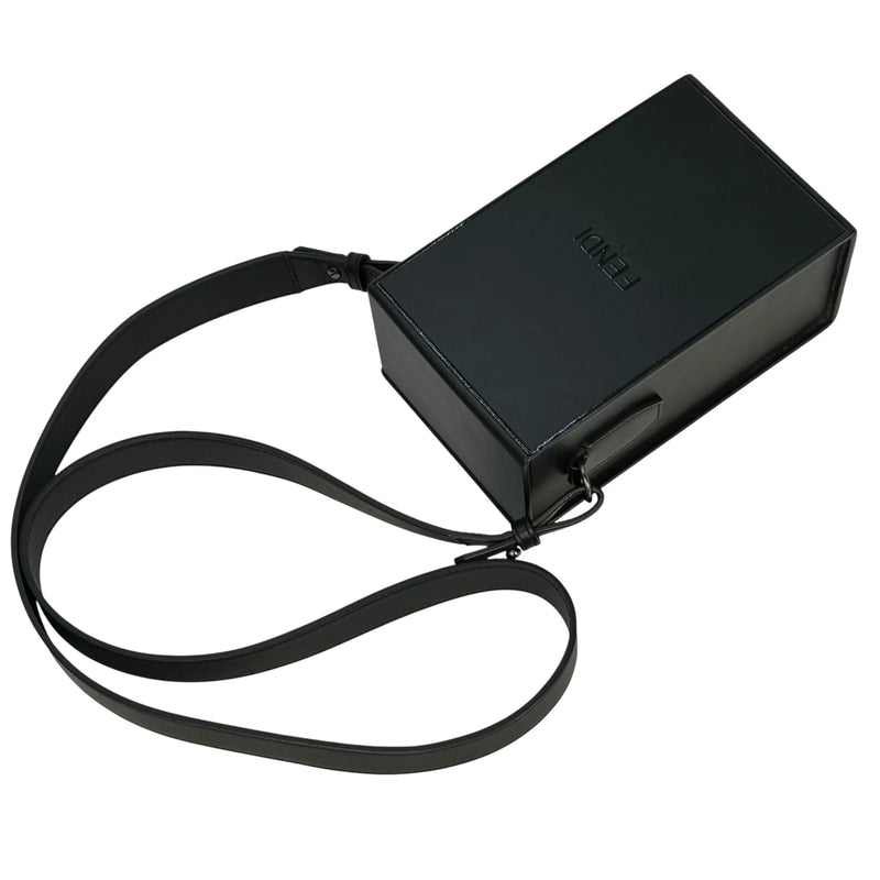 Fendi Roma Vertical Box Shoulder Bag - Black 