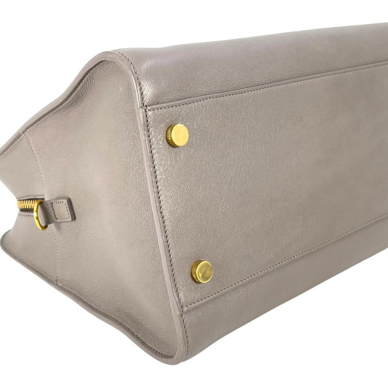 Saint Laurent カバス レザー ハンドバッグ - グレー