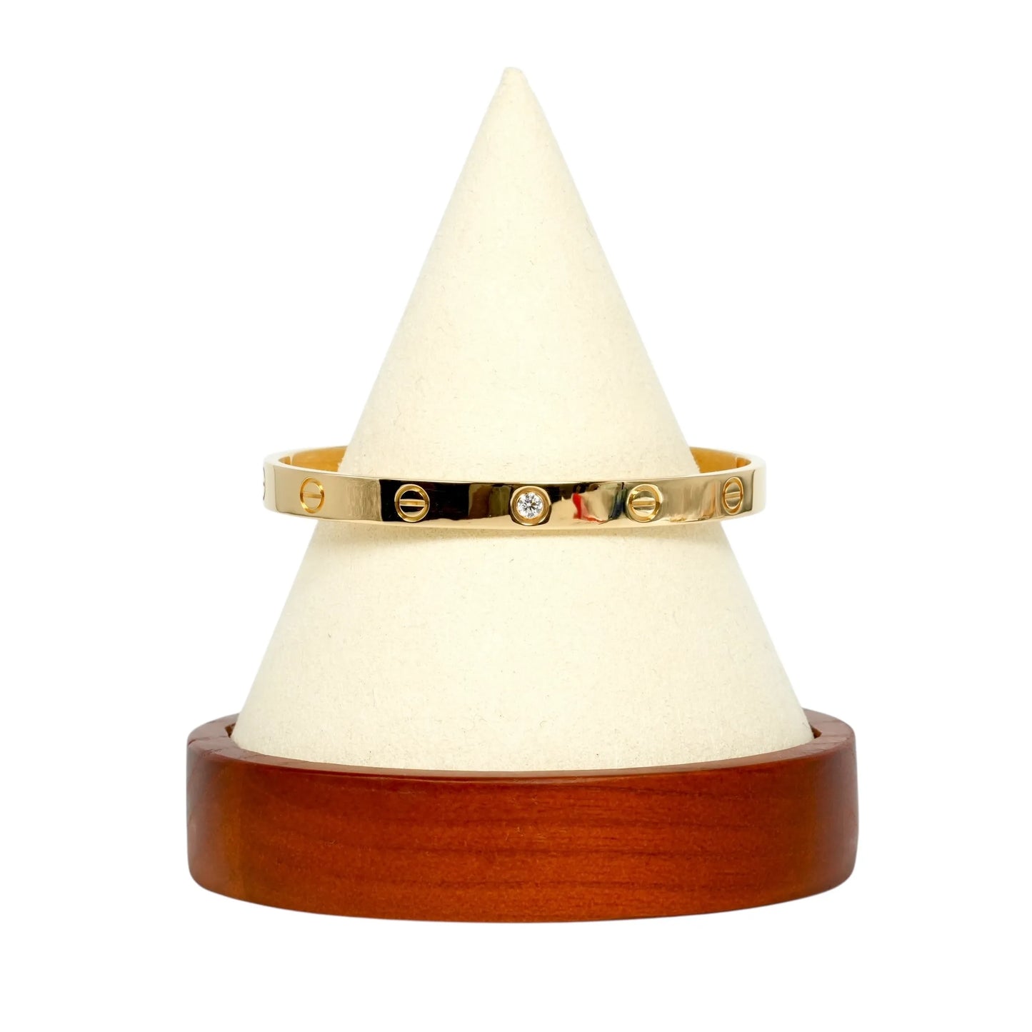 Cartier Love Open Bracelet 1PD Diamond Jewelry - 18KYG 