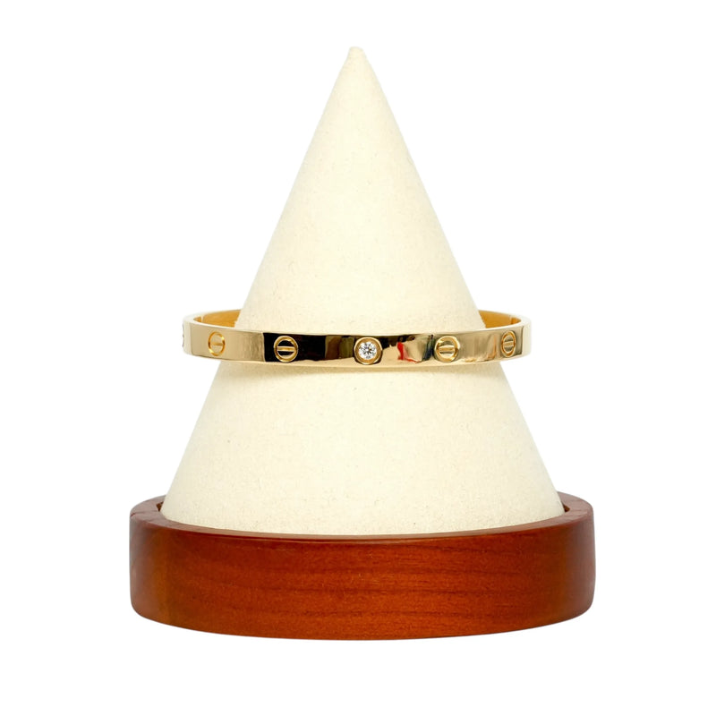 Cartier Love Open Bracelet 1PD Diamond Jewelry - 18KYG 