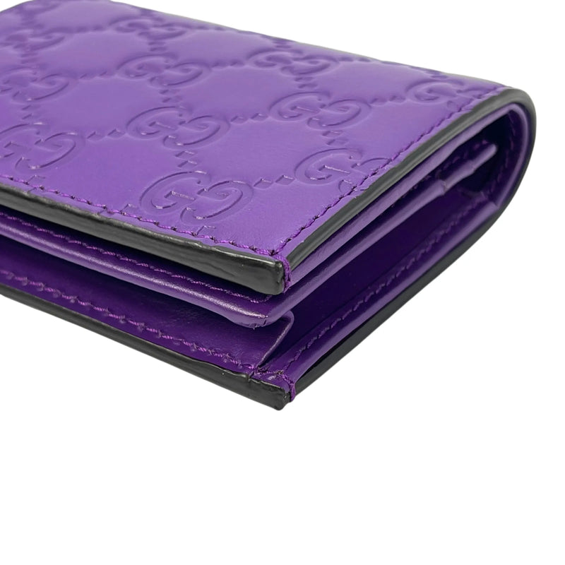 GUCCI Guccissima Leather Card Case - Purple 