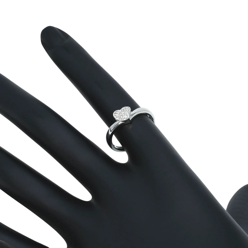 ダイヤモンド 0.07ct ハート リング ジュエリー - 18KWG