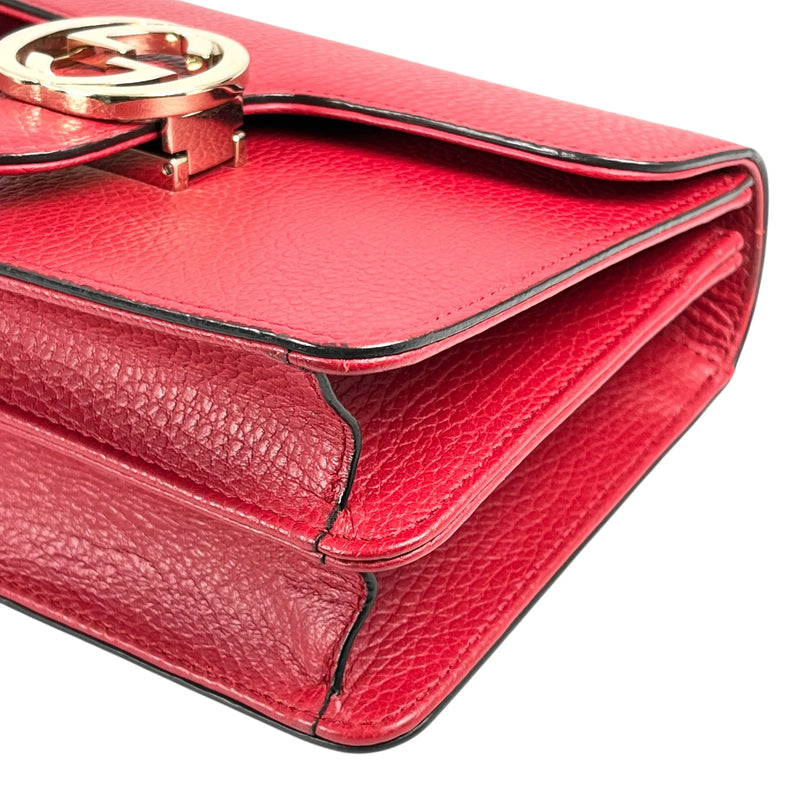 GUCCI Interlocking G Shoulder Bag - Red 