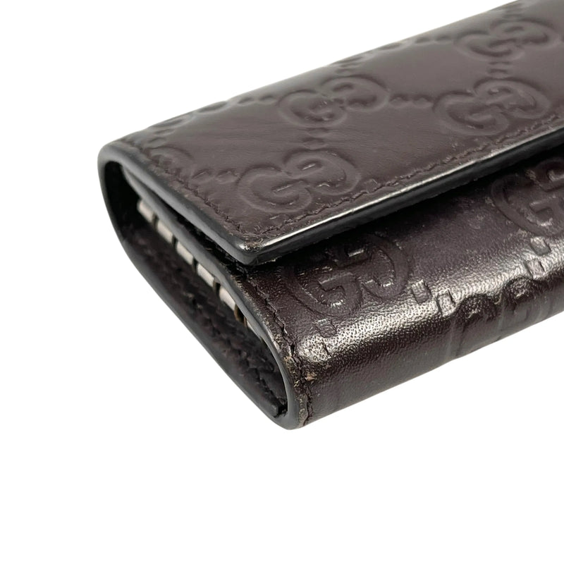 GUCCI Guccissima Key Case - Dark Brown 