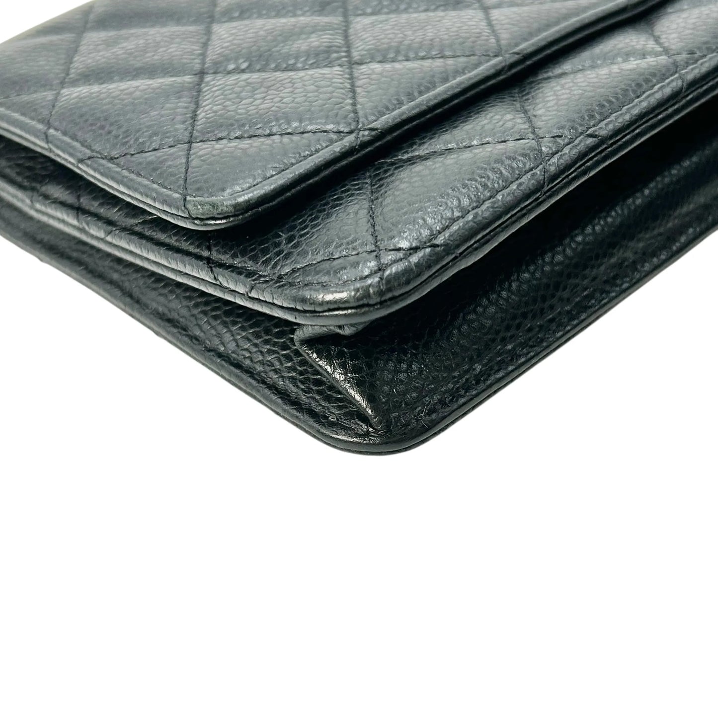 CHANEL マトラッセ キャビアスキン チェーンウォレット - ブラック - 34883