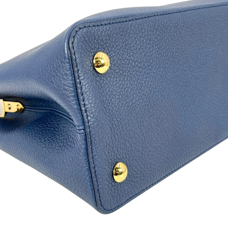 Louis Vuitton Capucines MM Taurillon Leather Handbag - Navy Blue 