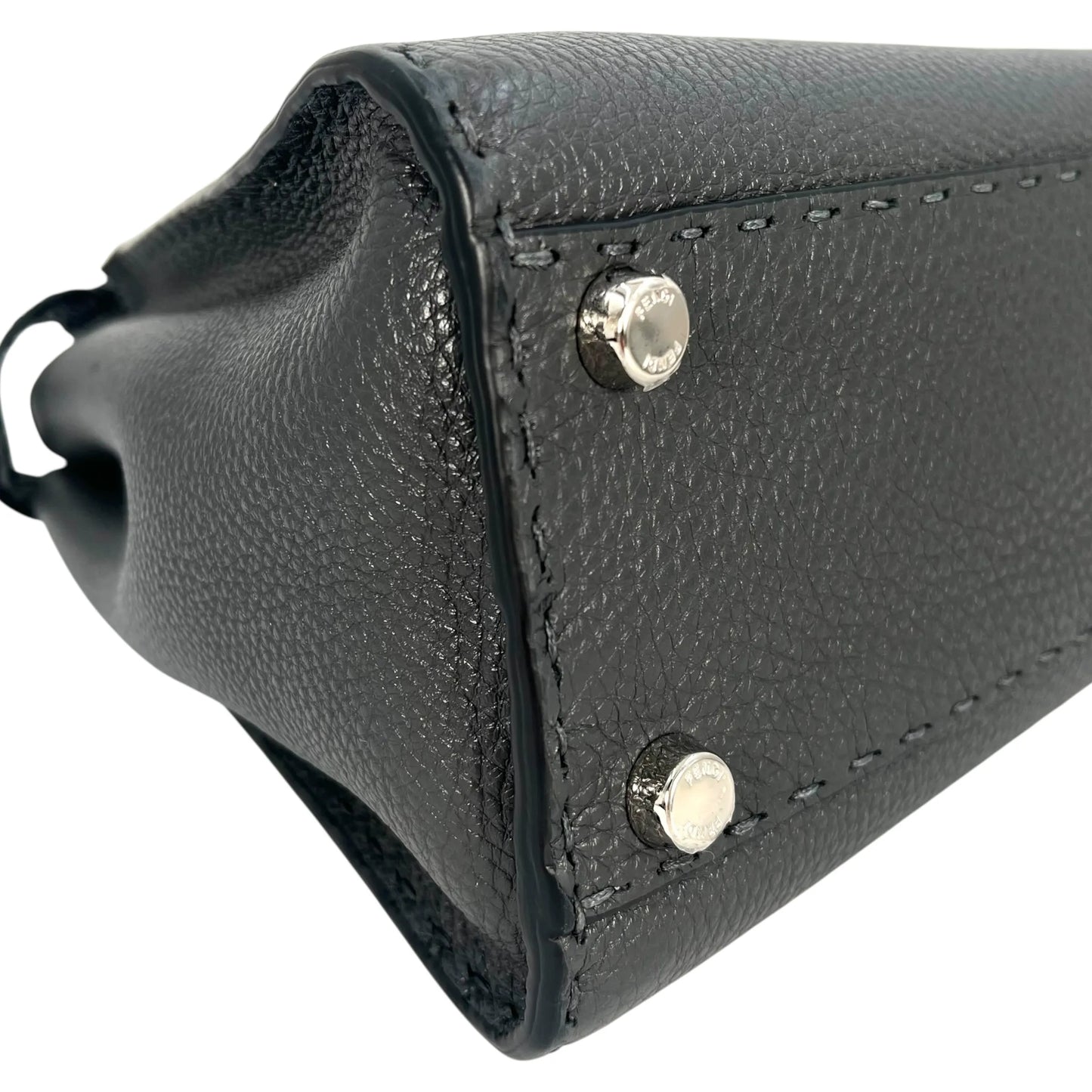 FENDI Peekaboo Leather Handbag/Shoulder Bag - Grey 