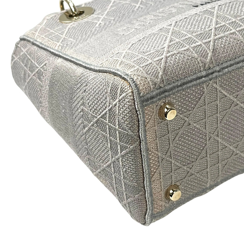 Christian Dior Lady Dior D Lite Hand Bag Shoulder Bag - Gray 