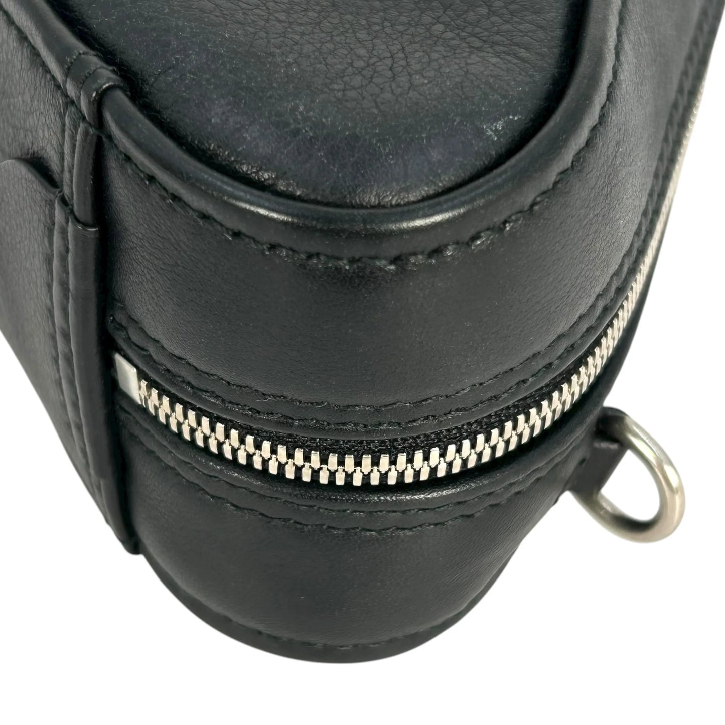 BALENCIAGA Triangle Leather Chain Shoulder Bag - Black 