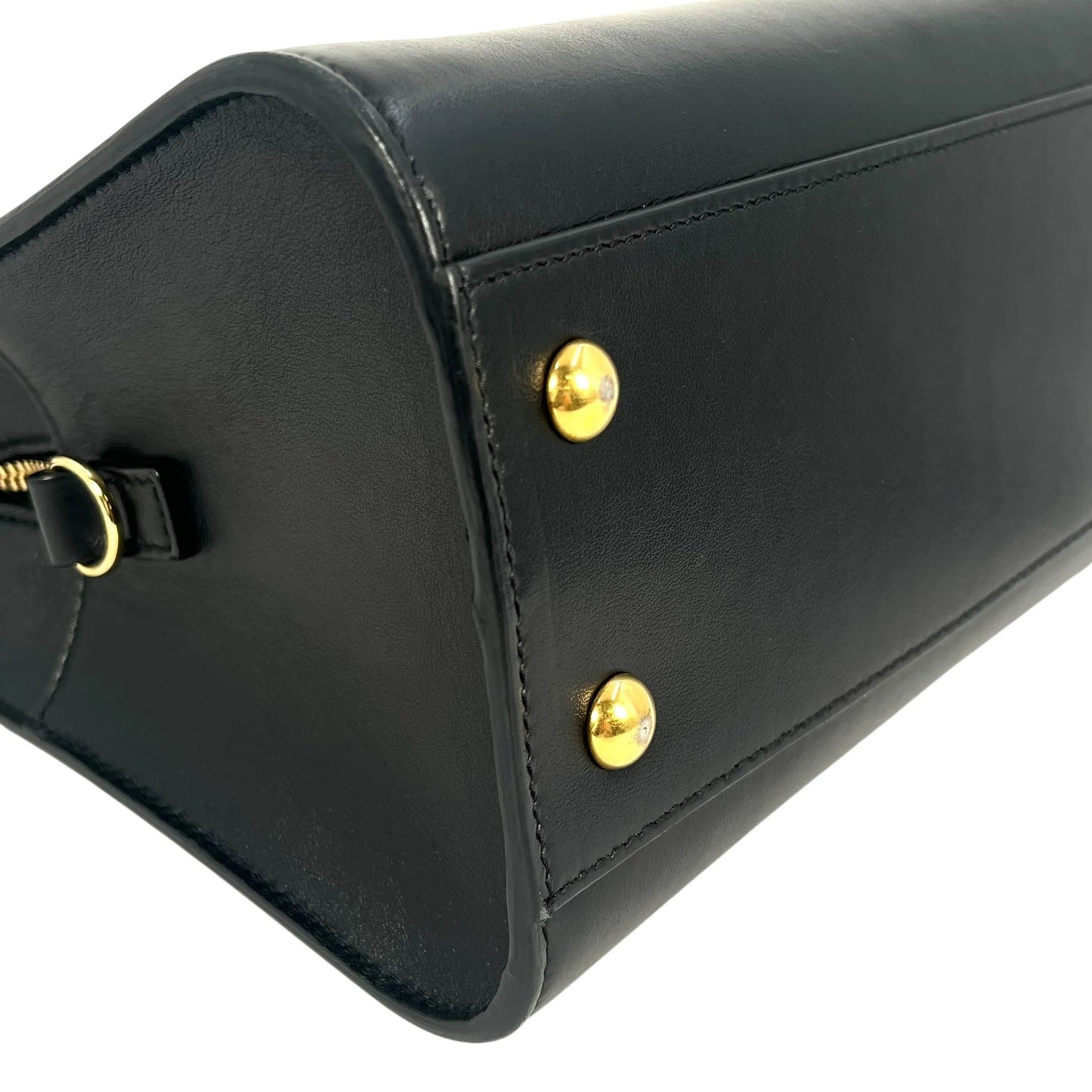 SAINT LAURENT ベイビーカバス レザー ハンドバッグ ショルダーバッグ - ブラック