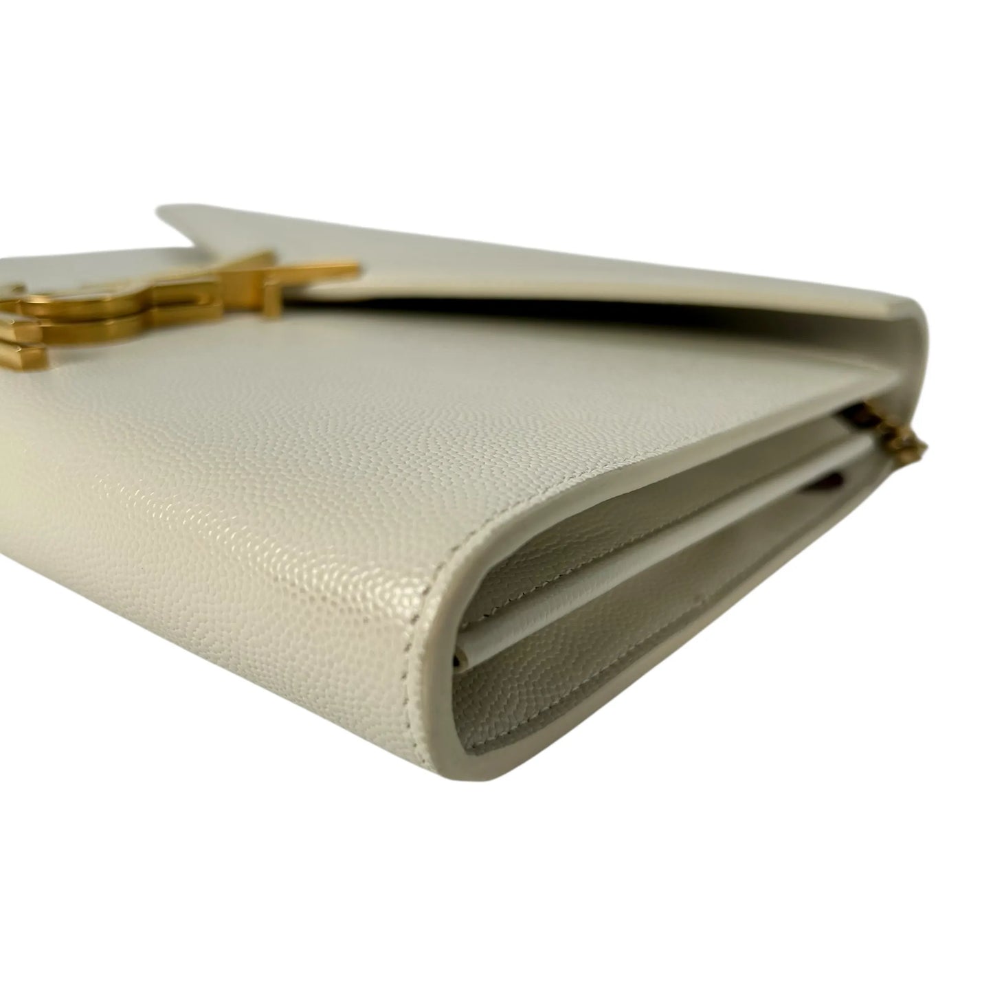 SAINT LAURENT Cassandra Leather Chain Shoulder Bag - White 