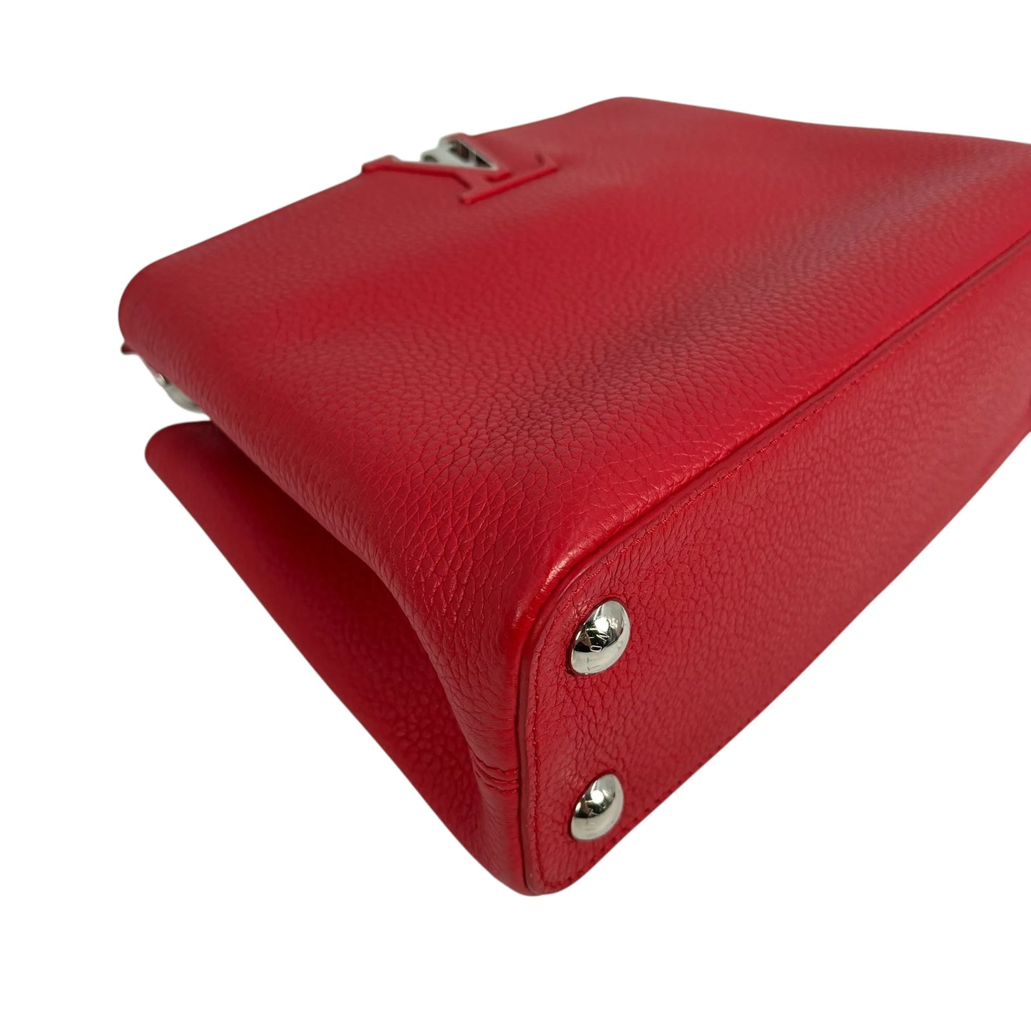 LOUIS VUITTON Capucines BB Leather Handbag/Shoulder Bag - Red 